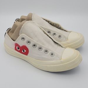 Converse Comme Des Garcons Play Chuck Taylor White Big Heart Low Sneaker M5 W7